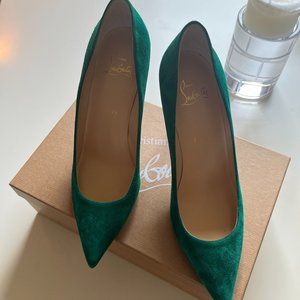Christian Louboutin - Kate Green Suede Pumps